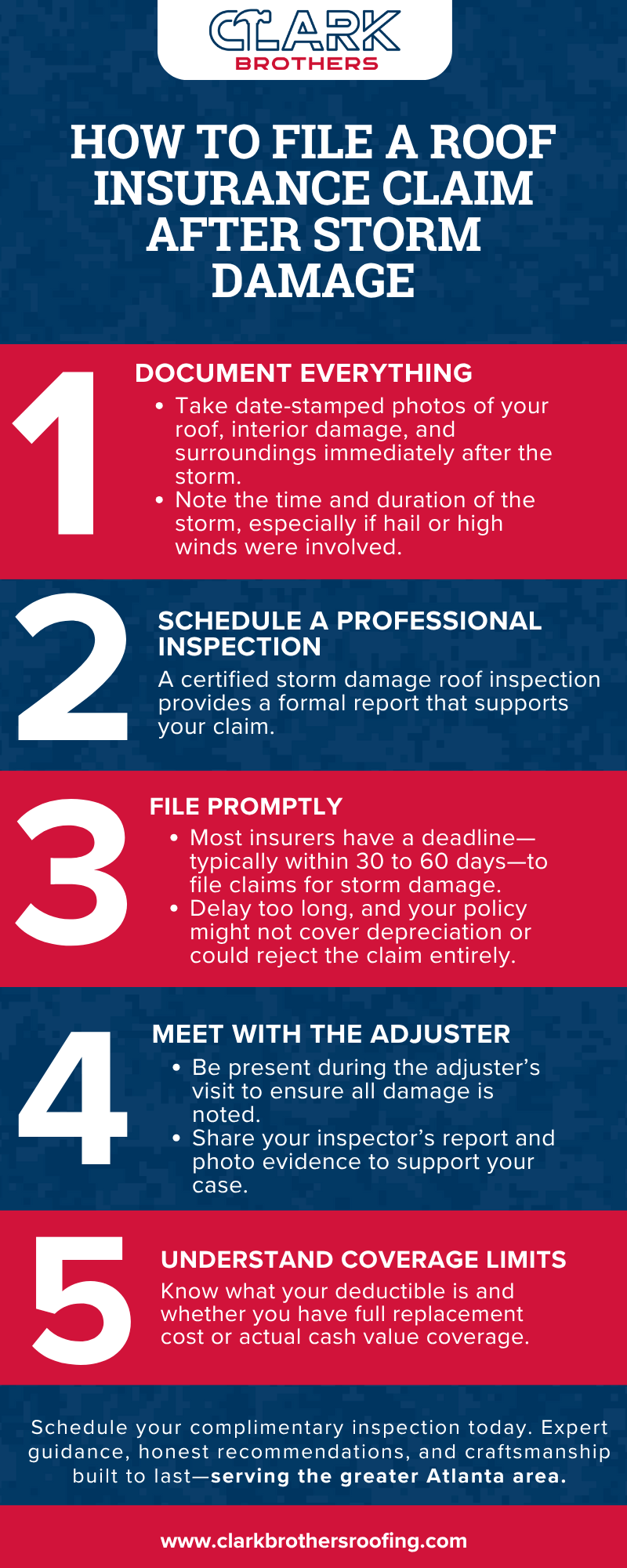 How to File a Roof Insurance Claim for Storm Damage Repairs infographic