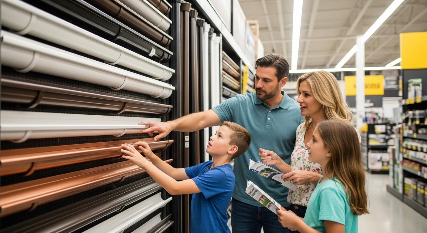 Atlanta Family Choosing the Right Gutter Material for their home. Clark Brothers helps you choose the best option for you budget.