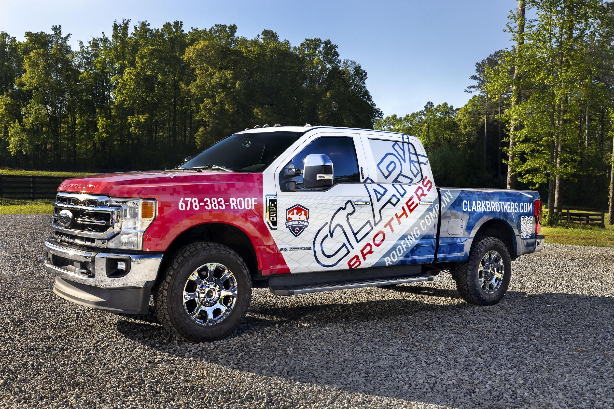 Clark Brothers Roofing & Exterior team truck
